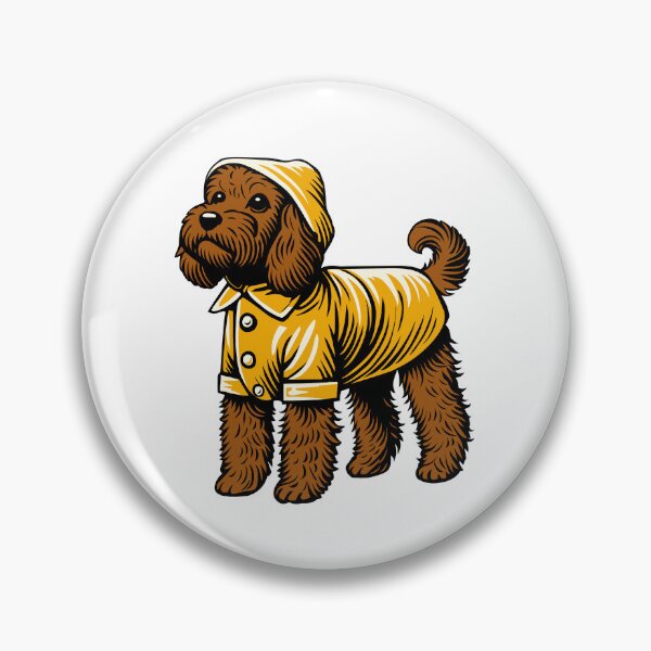 Item preview, Cockapoo in Yellow Raincoat – Cute Curly Dog Art for Pet Lovers designed and sold by krisevansart.