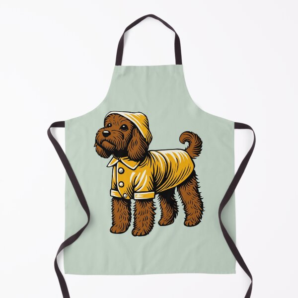 Item preview, Cockapoo in Yellow Raincoat – Cute Curly Dog Art for Pet Lovers designed and sold by krisevansart.