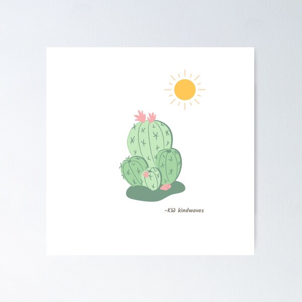 Item preview, Quiet Cactus – Minimal Soft Cactus Illustration for Calm Days designed and sold by KWkindwaves.