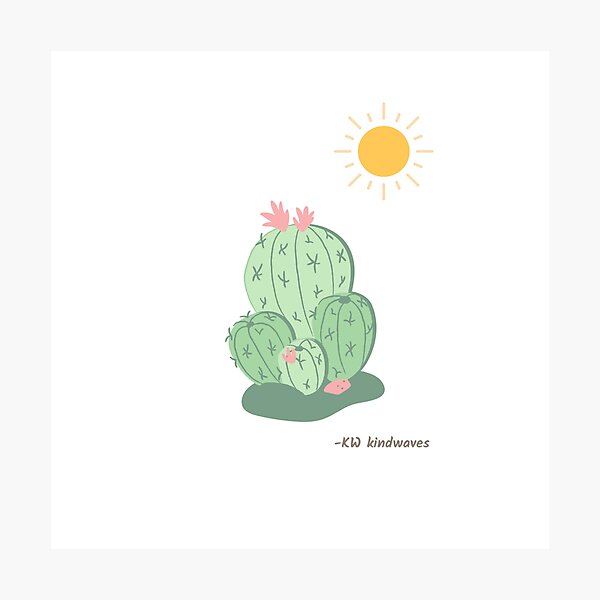 Item preview, Quiet Cactus – Minimal Soft Cactus Illustration for Calm Days designed and sold by KWkindwaves.