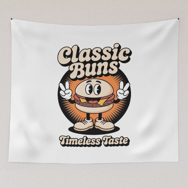 Item preview, Classic Buns Burger Retro Cartoon designed and sold by MooonTees.