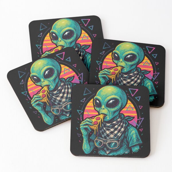 Item preview, Alien Eating Pizza Vaporwave Retro designed and sold by TomFrontierArt.