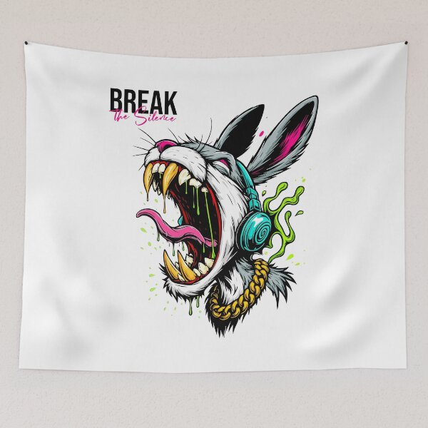 Item preview, Neon Savage Bunny Headphone Rampage designed and sold by AtuqStudio.