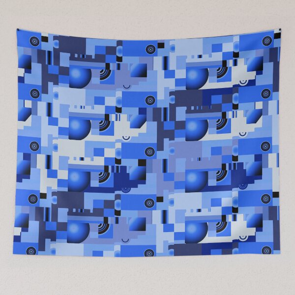 Item preview, Blue Techno Modern Art designed and sold by Sharon Schwalbe.