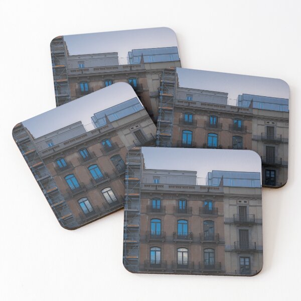 Item preview, Classic facade of a residential building in downtown Barcelona at sunset designed and sold by Aleix Gasset.