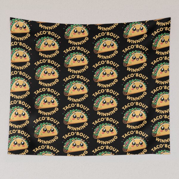 Item preview, Kawaii Chibi Taco 'bout Winning Funny Food Pun designed and sold by Karma Design.