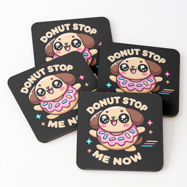 Item preview, Kawaii Chibi Donut Stop Me Now funny Food Pun designed and sold by Karma Design.
