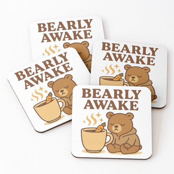 Item preview, Bearly awake | Cute Caffeine Critters designed and sold by VeroChaos.