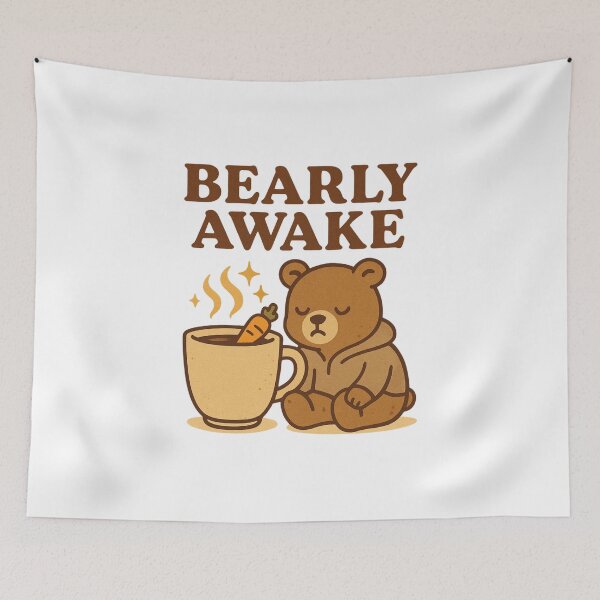 Item preview, Bearly awake | Cute Caffeine Critters designed and sold by VeroChaos.