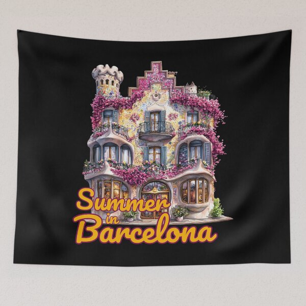 Item preview, Summer in Barcelona – Gaudí’s Floral House Illustration designed and sold by Ela-graphicwiz.