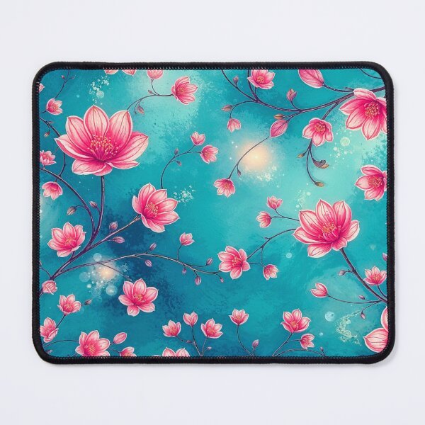 Item preview, Flower design in pink and blue designed and sold by Garrulus glandarius.