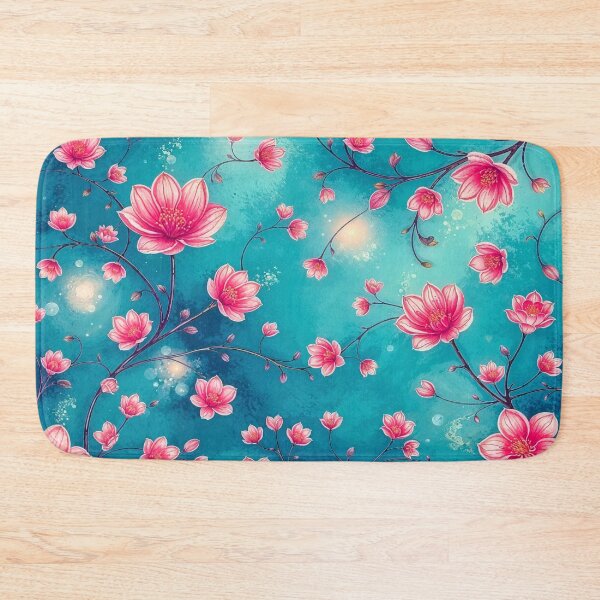 Item preview, Flower design in pink and blue designed and sold by Garrulus glandarius.