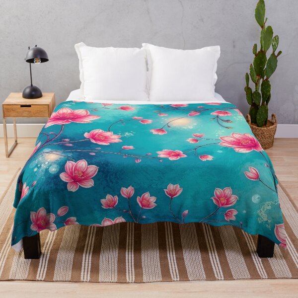 Item preview, Flower design in pink and blue designed and sold by Garrulus glandarius.