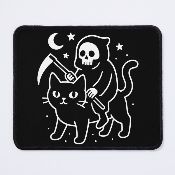 Item preview, Cute Reaper Riding A Cat designed and sold by ManiaPopShop.