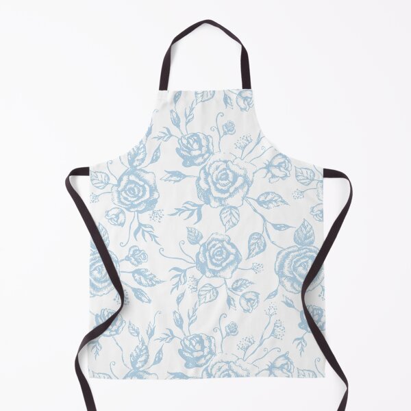 Item preview, Toile de Jouy Fleurie Pattern in French Blue Colour designed and sold by CHERRY--SHOP.