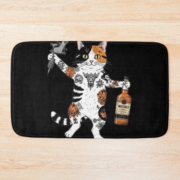 Item preview, cat tattoo wisky designed and sold by rafaelwolf.