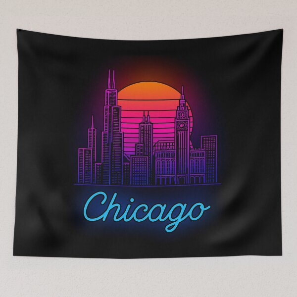 Item preview, Chicago Neon Skyline Collection: Futuristic City Lights designed and sold by Design_Your_Day.