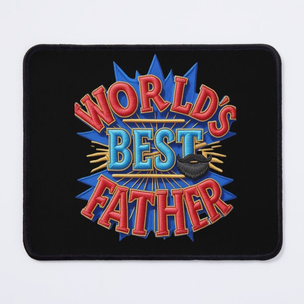 Item preview, World's Best Father Embroidered Patch  Funny Dad Gift Design designed and sold by ArtDesignTp.