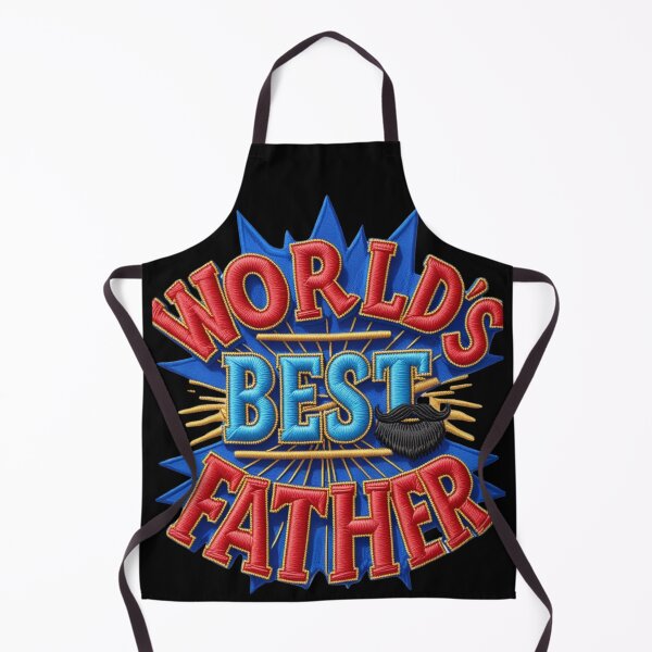 Item preview, World's Best Father Embroidered Patch Funny Dad Gift Design designed and sold by ArtDesignTp.