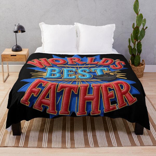 Item preview, World's Best Father Embroidered Patch Funny Dad Gift Design designed and sold by ArtDesignTp.