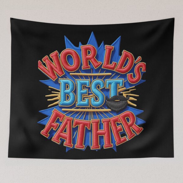 Item preview, World's Best Father Embroidered Patch  Funny Dad Gift Design designed and sold by ArtDesignTp.