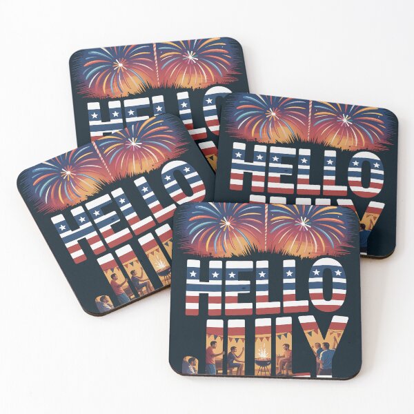 Item preview, Celebrate July 4th with Hello July Fireworks - Patriotic Design for Independence Day designed and sold by pnidesign.