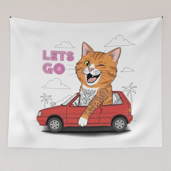 Item preview, cat tattoo car lets go designed and sold by rafaelwolf.