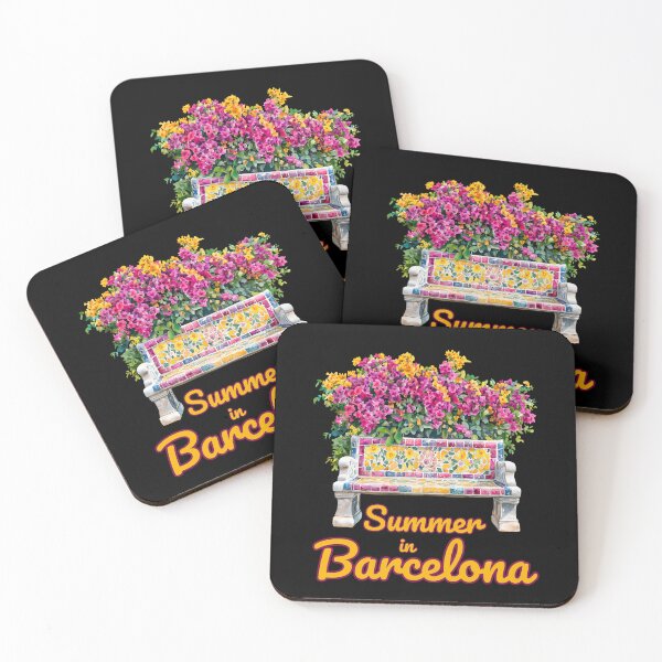 Item preview, Summer in Barcelona – Mosaic Bench with Bougainvillea designed and sold by Ela-graphicwiz.
