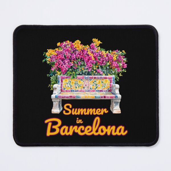 Item preview, Summer in Barcelona – Mosaic Bench with Bougainvillea designed and sold by Ela-graphicwiz.
