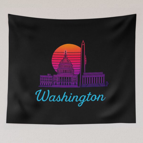 Item preview, Washington Neon Skyline Collection: Futuristic City Lights designed and sold by Design_Your_Day.