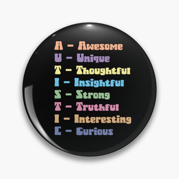 Item preview, Autism Acrostic –  Retro Rainbow Autistic Positive Affirmations  designed and sold by Dopamine Glitch.