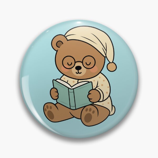Item preview, Sleepy Bookish Bear in Pajamas – Cozy Reading Illustration designed and sold by EnchantedGremlinLoot.