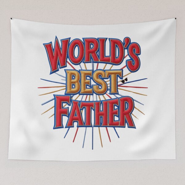 Item preview,  World's Best Father Embroidered Patch  Funny Dad Gift Design designed and sold by ArtDesignTp.