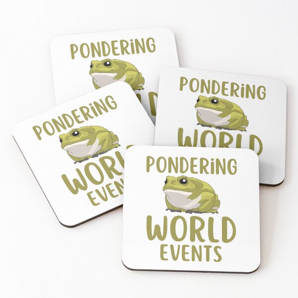 Item preview, Pondering World events frog designed and sold by BritishDelights.