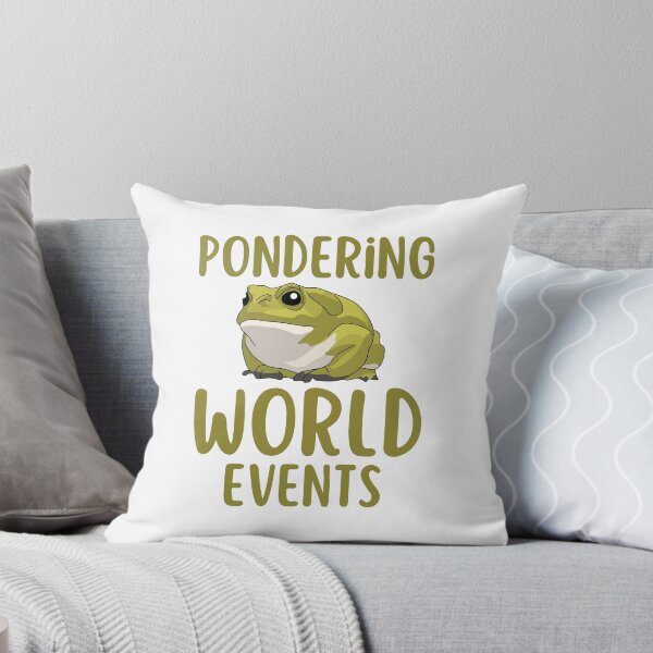 Item preview, Pondering World events frog designed and sold by BigfeetLittlepaws.