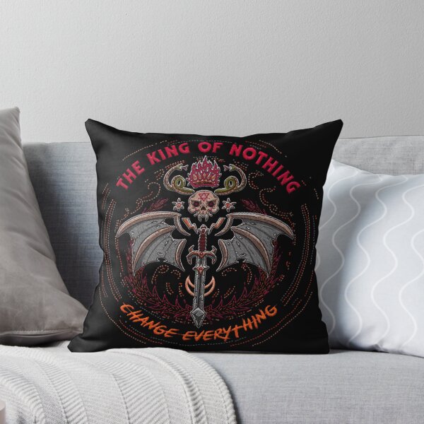 Item preview, king of nothing (change everything) - skull, snakes, bat wings, sword and sorcery embroidery iron patch textured graphic artwork designed and sold by hayrpictures.