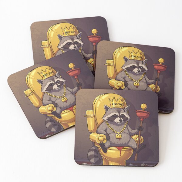 Item preview, Gangsta Raccoon King on Golden Toilet Funny Trash Art designed and sold by -DEEWOLF-.