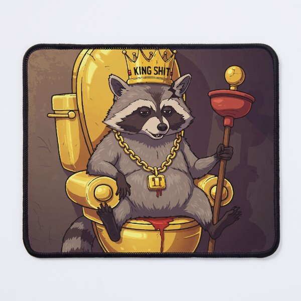 Item preview, Gangsta Raccoon King on Golden Toilet Funny Trash Art designed and sold by -DEEWOLF-.