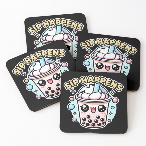 Item preview, Kawaii Chibi Bubble Tea – Sip Happens Food Pun designed and sold by Karma Design.