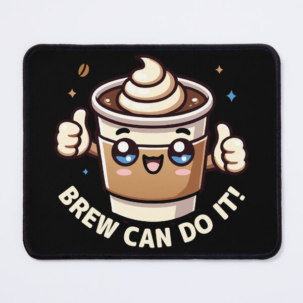 Item preview, Kawaii Chibi Coffee – Brew Can Do It Fun Food Pun designed and sold by Karma Design.