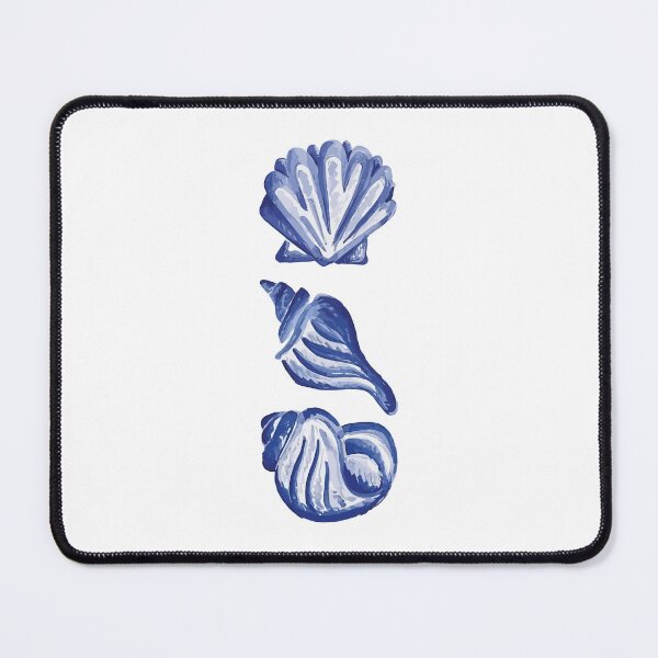 Item preview, Imprimé coquillage bleu plage d'été designed and sold by artistcamellia.