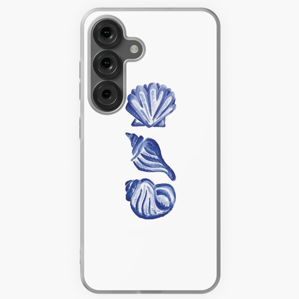 Item preview, Imprimé coquillage bleu plage d'été designed and sold by artistcamellia.