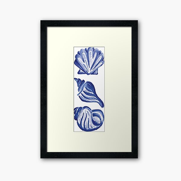 Aperçu de l'œuvre Imprimé coquillage bleu plage d'été créée et vendue par artistcamellia.