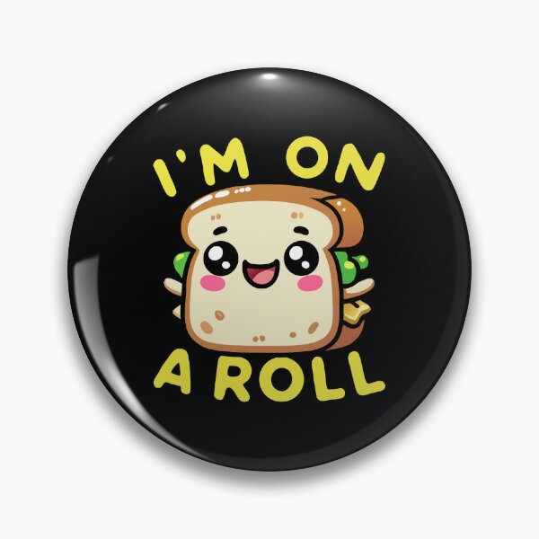 Item preview, Kawaii Chibi Sandwich – I'm on a Roll Fun Food Pun designed and sold by Karma Design.