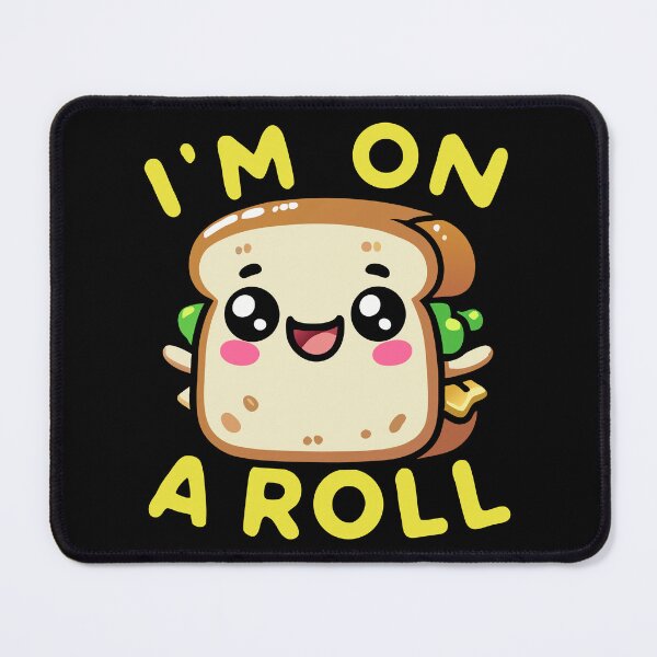 Item preview, Kawaii Chibi Sandwich – I'm on a Roll Fun Food Pun designed and sold by Karma Design.