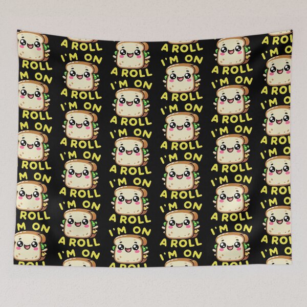 Item preview, Kawaii Chibi Sandwich – I'm on a Roll Fun Food Pun designed and sold by Karma Design.