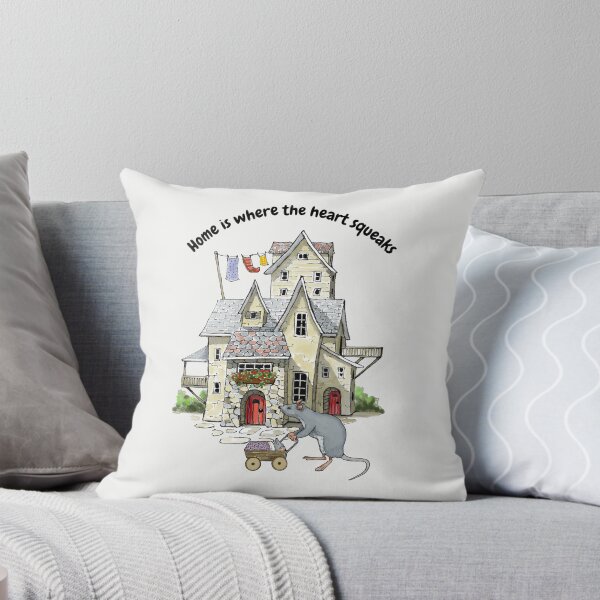 Item preview, Cute Mouse with Baby Carriage and Wonky House Home is Where the Heart Squeaks designed and sold by JoyfulWhimsy.