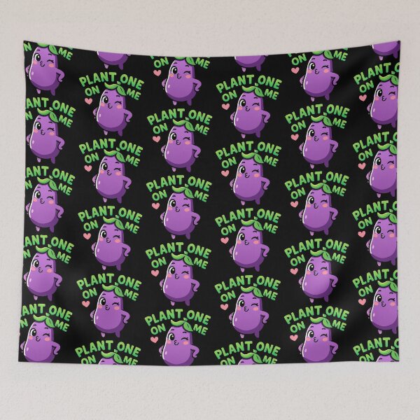 Item preview, Kawaii Chibi Eggplant Pun – Plant One On Me Funny  designed and sold by Karma Design.