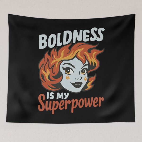 Item preview, Boldness Is My Superpower Shirt For Confident Women And Fearless Girls With Fire Hair designed and sold by DrawHandArt.