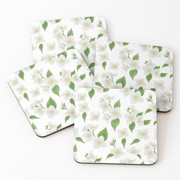 Item preview, A pattern of jasmine flowers, healing images, the spring bloom of jasmine, white flowers, designed and sold by ArtbySvetik.
